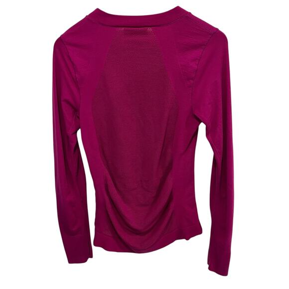 Athleta Foresthill Ascent Long Sleeve Top Large Pink Wool Blend Activewear - Picture 2 of 5